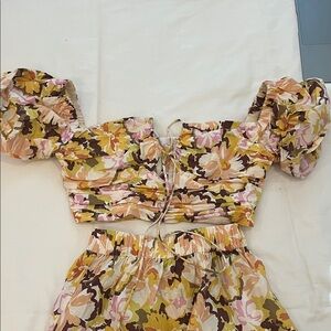 Minkpink set w crop top and mini skirt